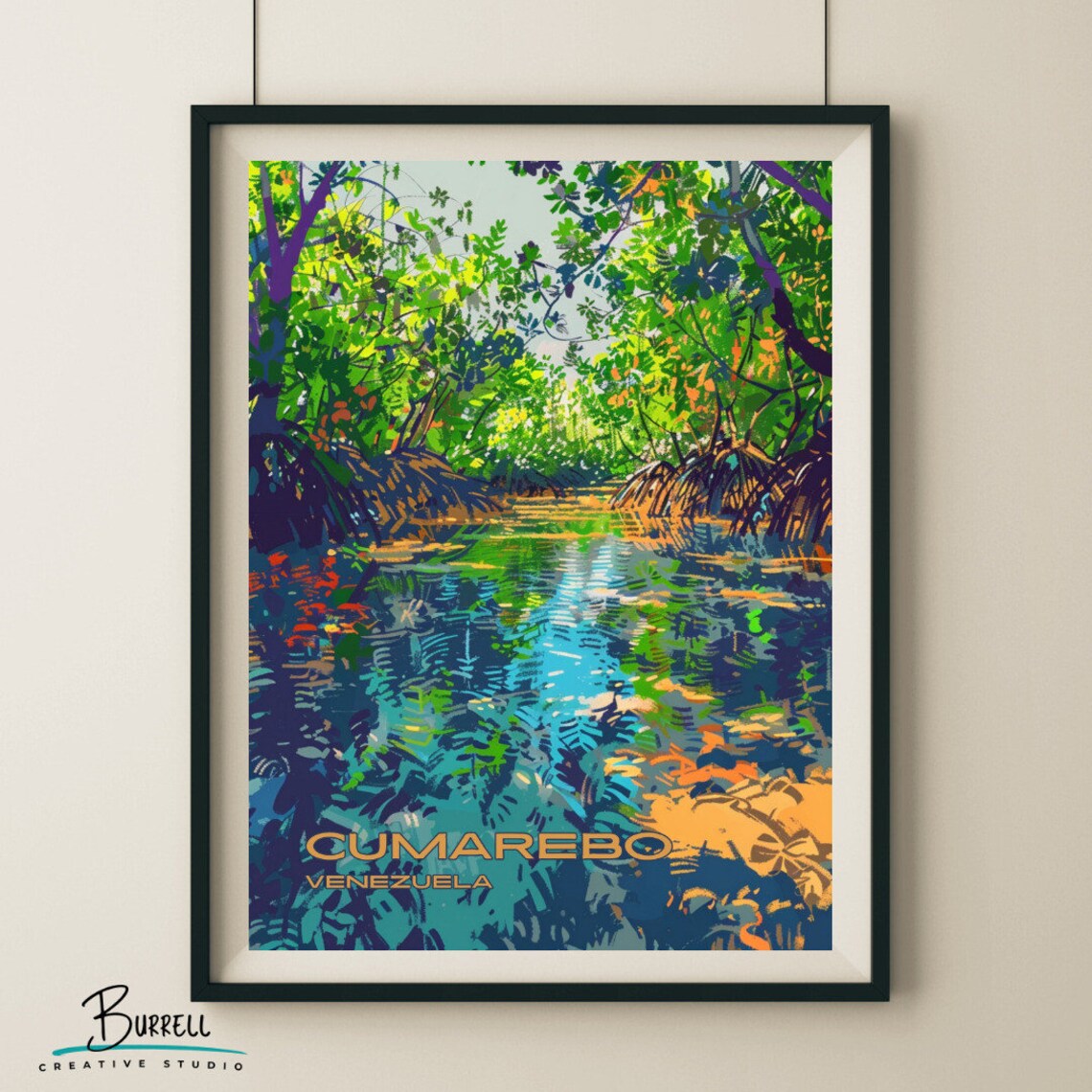 Cumarebo Venezuela Mangrove Forest Green Channel Nature Travel Poster