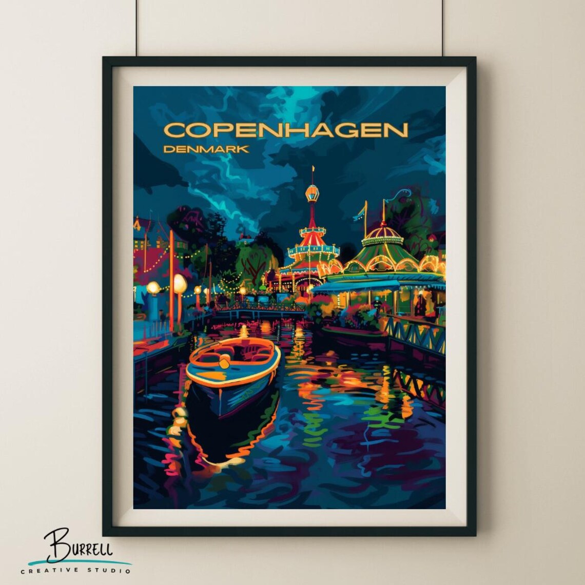Copenhagen Denmark Tivoli Garden Travel Poster - Image 4