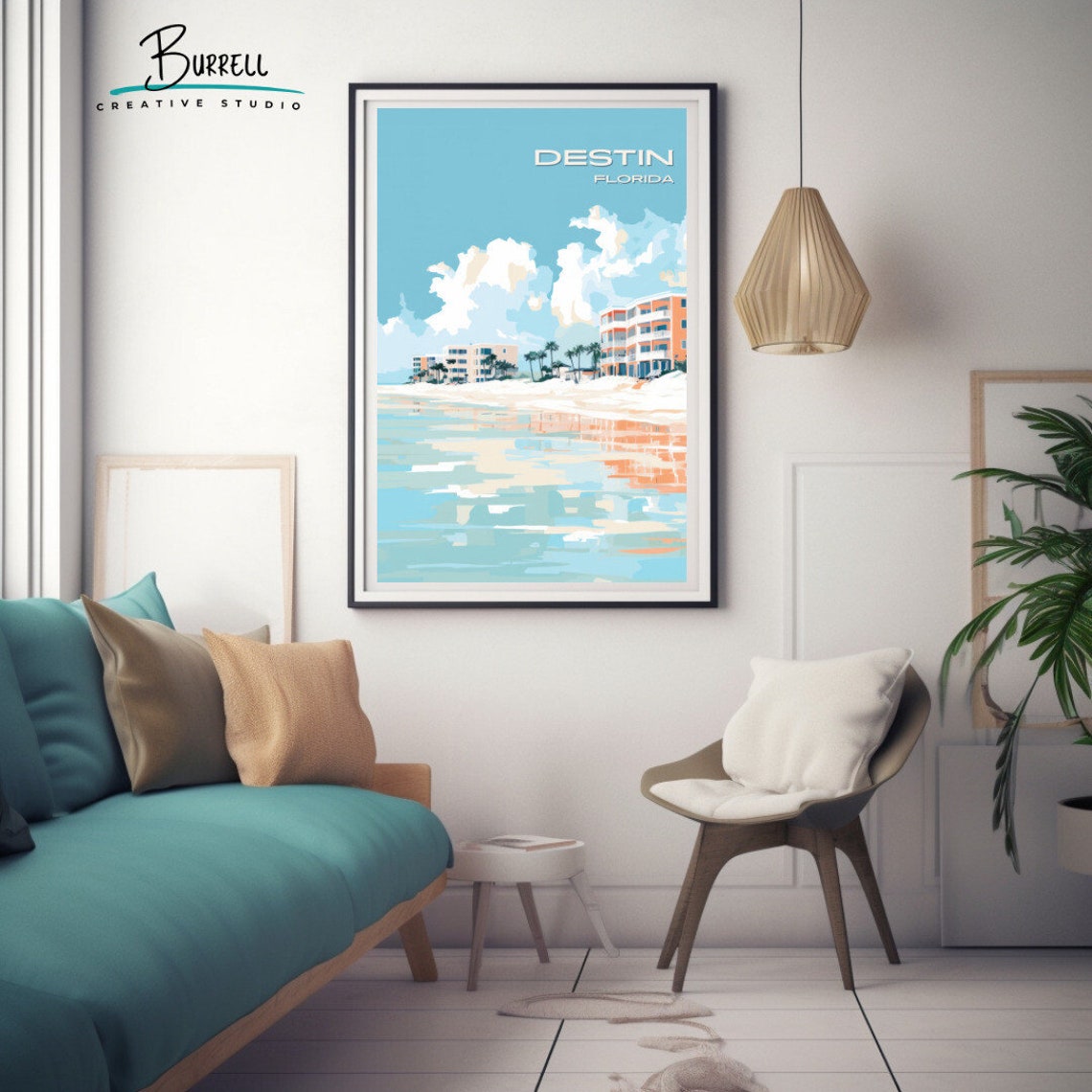 Destin Florida Crystal Sands White Beach Emerald Coast Resort Poster - Image 3