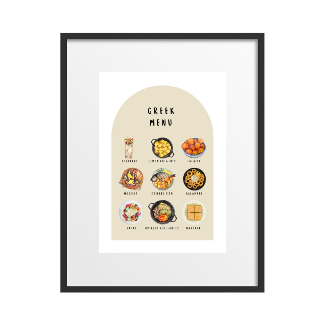 Greek Menu Pretend Play Poster for Kids Play Kitchen and Restaurant - Image 2