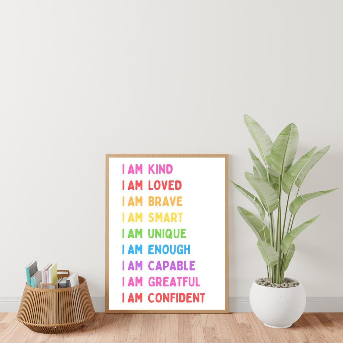 Rainbow Kids I Am Affirmations Poster for Playroom and Classroom Decor - Image 3