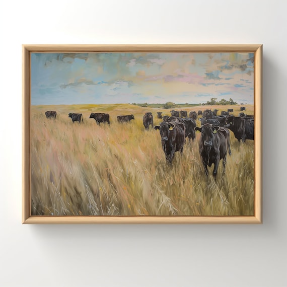Gippsland Cattle Painting, Australian Farm Art Print