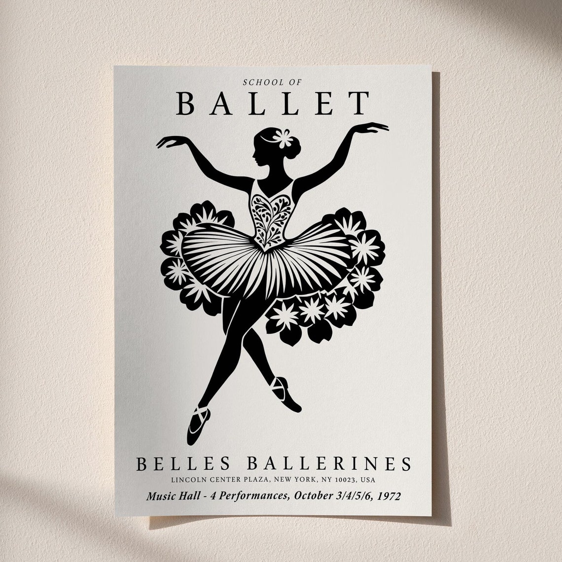 School of Ballet Belles Ballerines 1972 Monochrome Dance Poster - Image 6