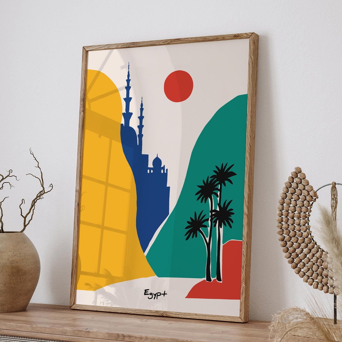 Egypt Abstract Cairo Minarets Colorful Mid Century Modern Art Print - Image 6