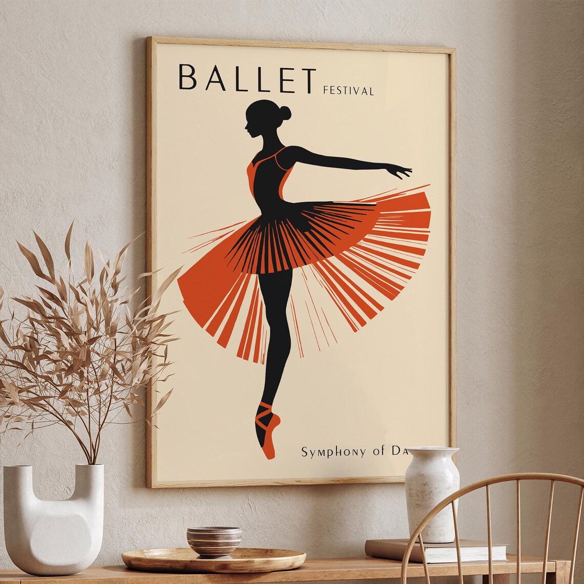 Ballet Festival Red Tutu Dancer Symphony of Dance Art Poster - Image 6