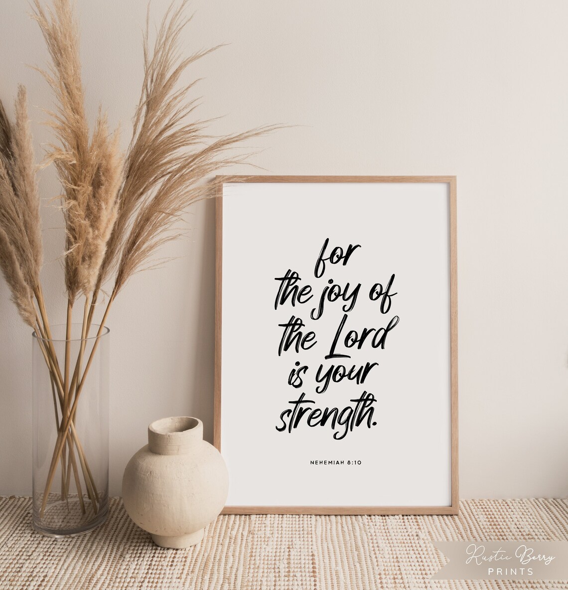 For the Joy of the Lord Is Your Strength Nehemiah 8:10 Scripture Wall Poster