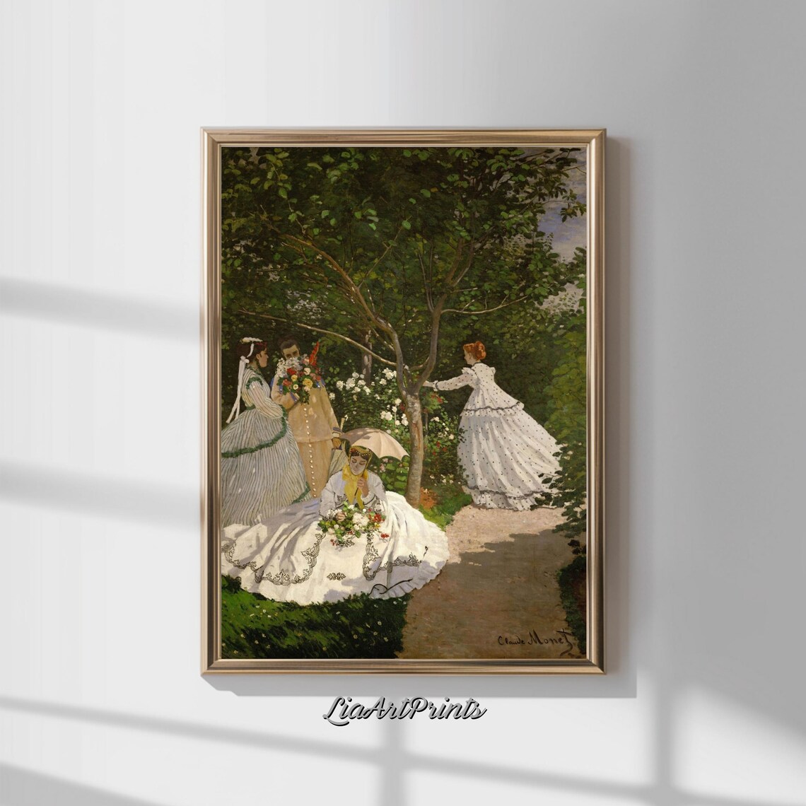Women in the Garden Claude Monet Impressionist Ladies Parasol Painting Poster