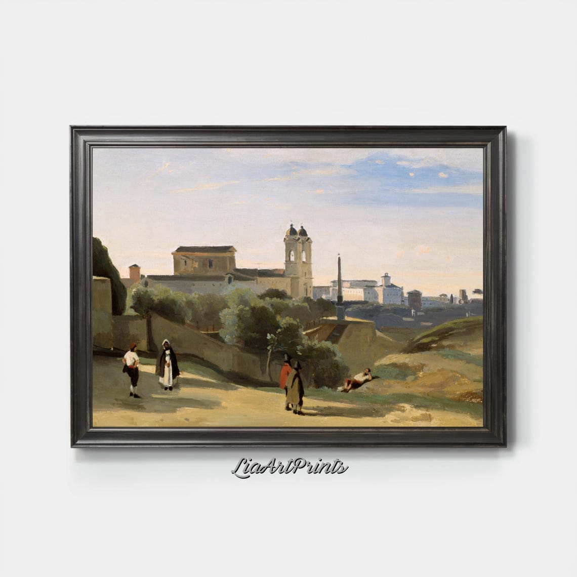 Italian Countryside Church Towers Obelisk Antique Travel Poster - Image 3