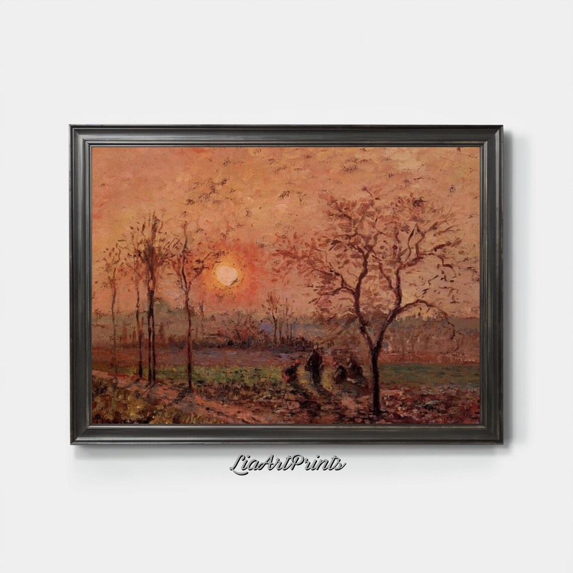Golden Sunset Landscape, Impressionist Autumn Scene - Image 4