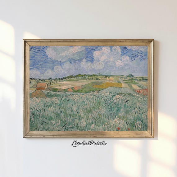 Countryside Field Landscape Art Impressionist Nature Wall Art Serene Rustic Decor For Home Artwork