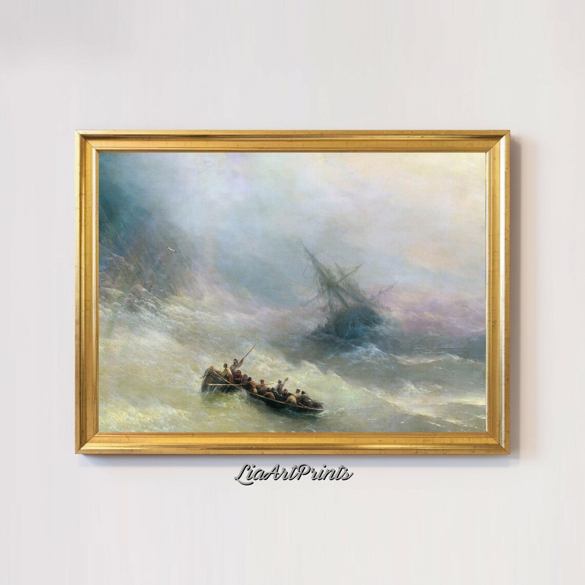 Shipwreck Rescue, Dramatic Nautical Scene Art Print - Image 3