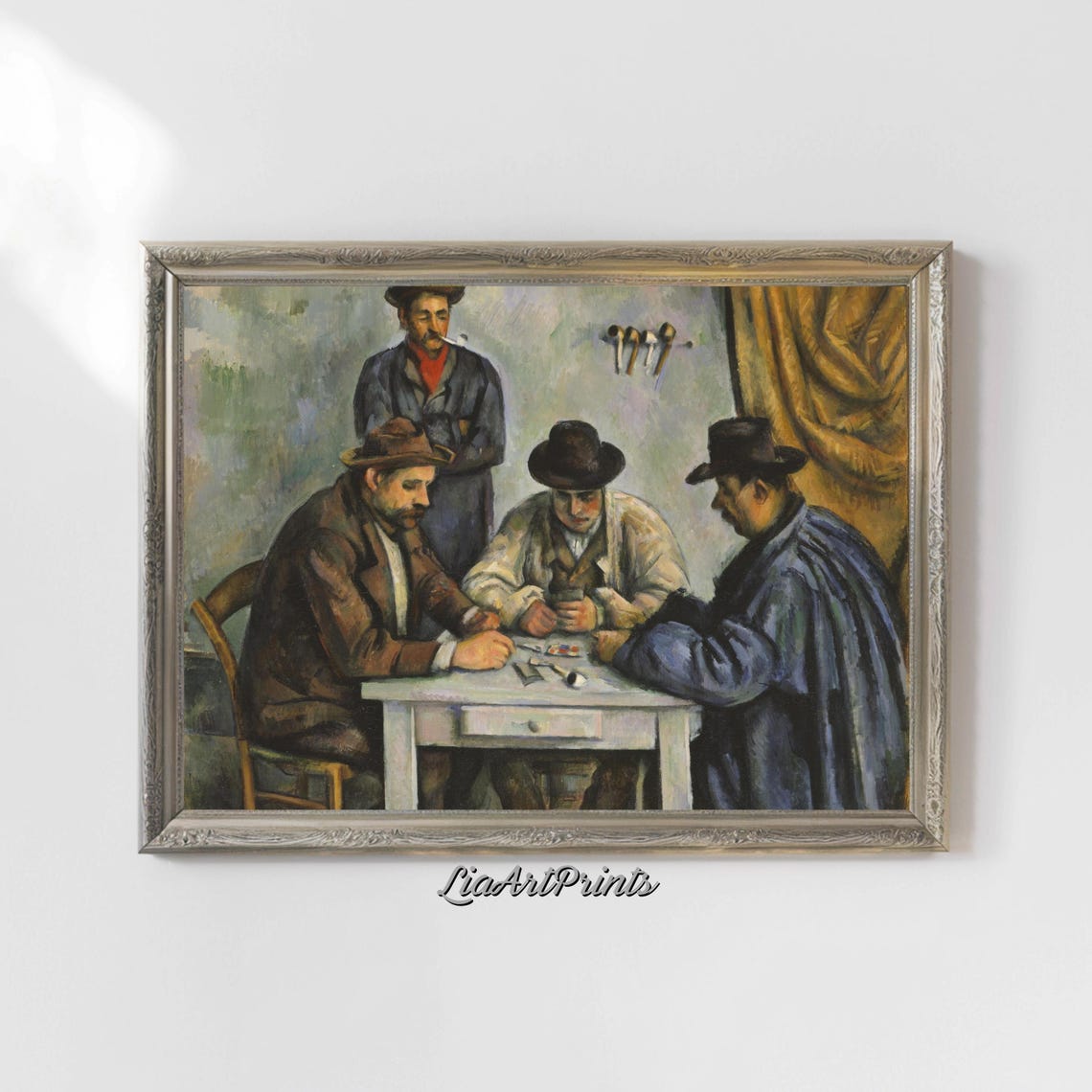 Paul Cezanne The Card Players Four Figures Pipe Smoke Scene Poster - Image 4