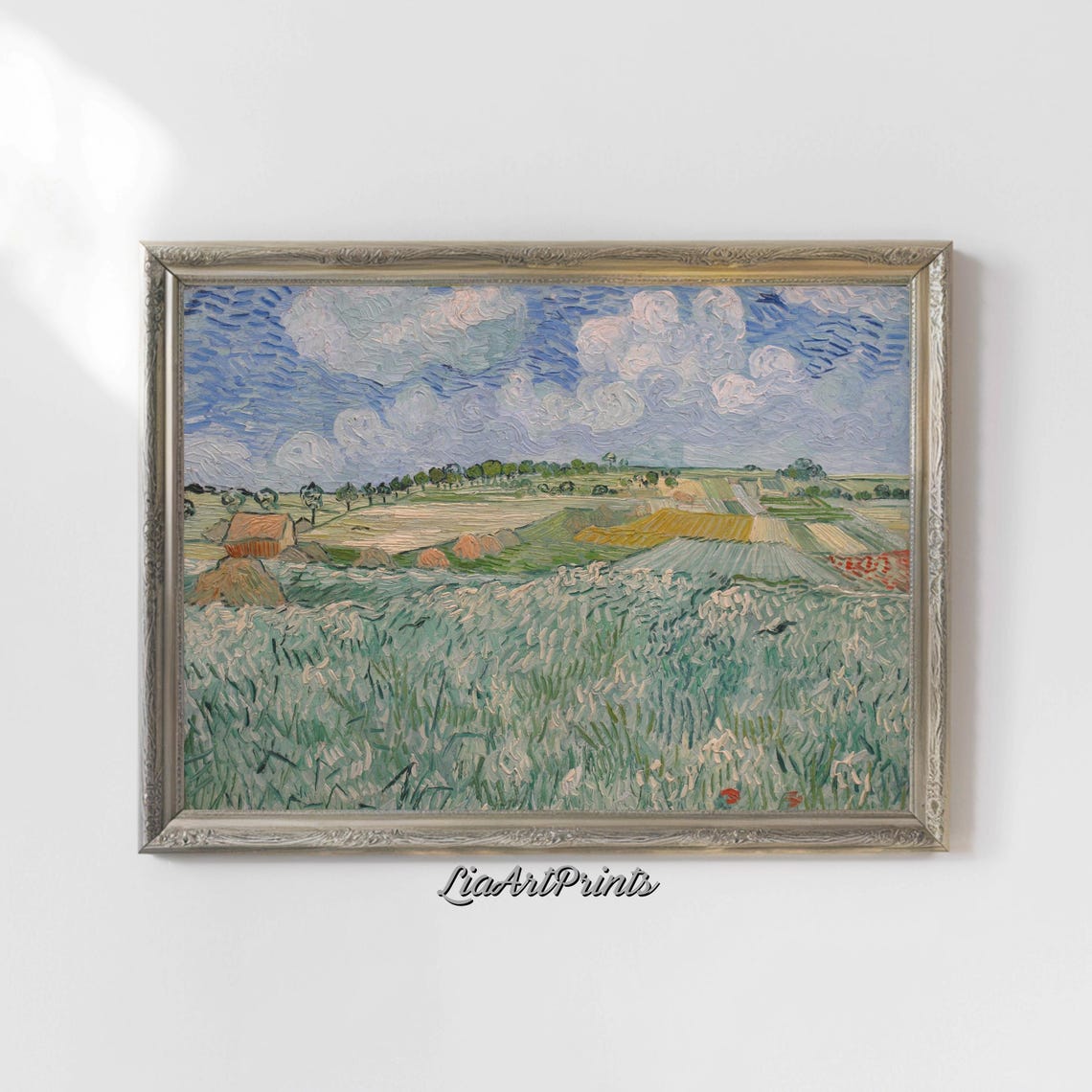 Vincent Van Gogh Wheat Field Swirling Sky Vintage Impressionist Poster - Image 4