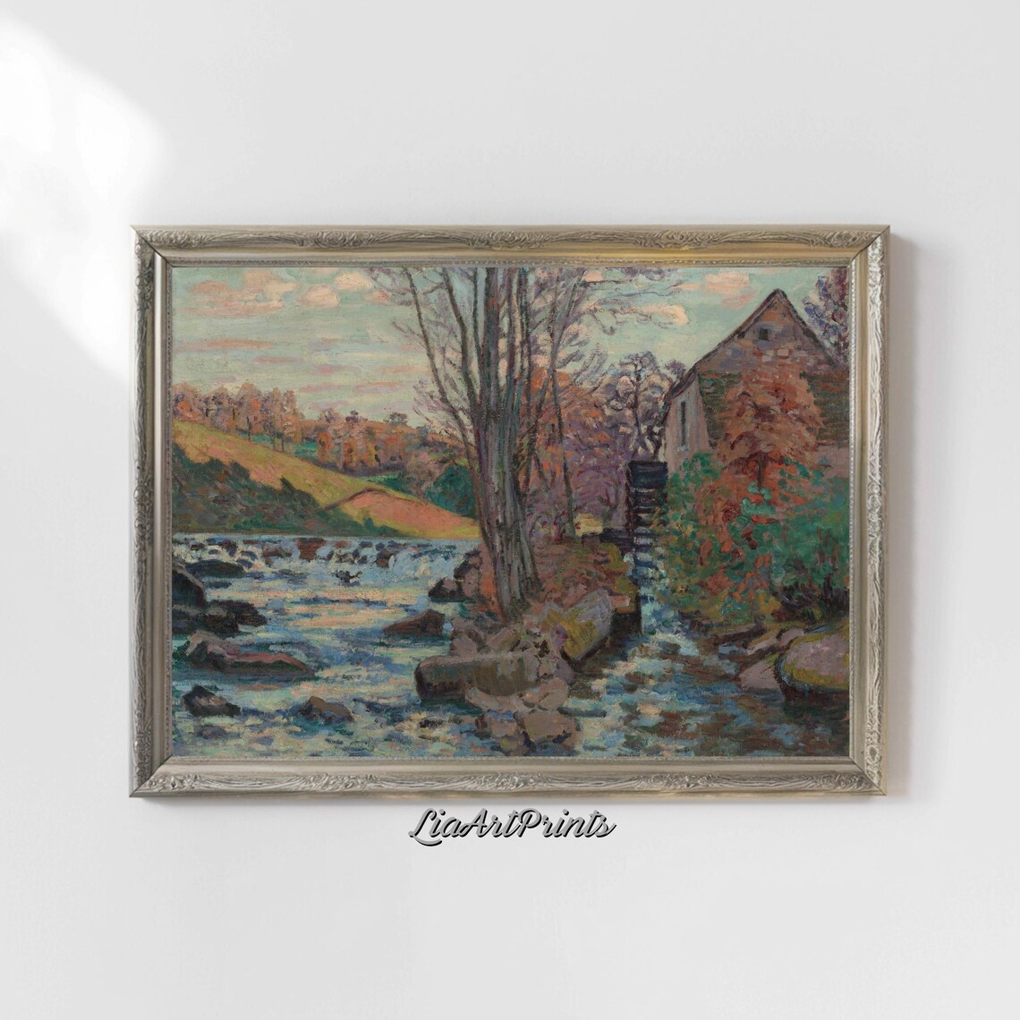 Impressionist River Scene, Tranquil Landscape - Image 4