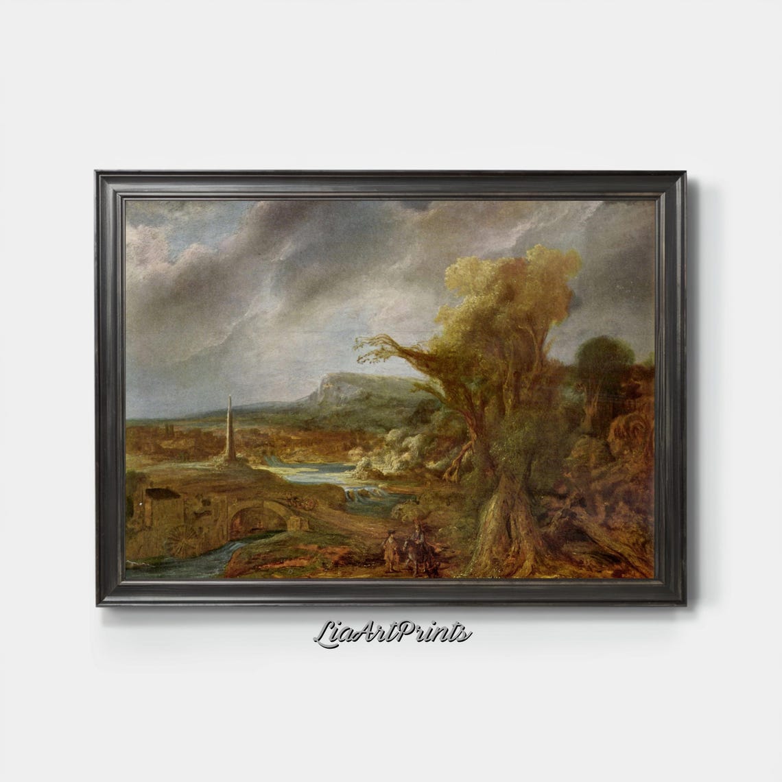 Dramatic Landscape Wall Art Stormy Sky And Golden Fields Vintage Print For Home Deco - Image 3