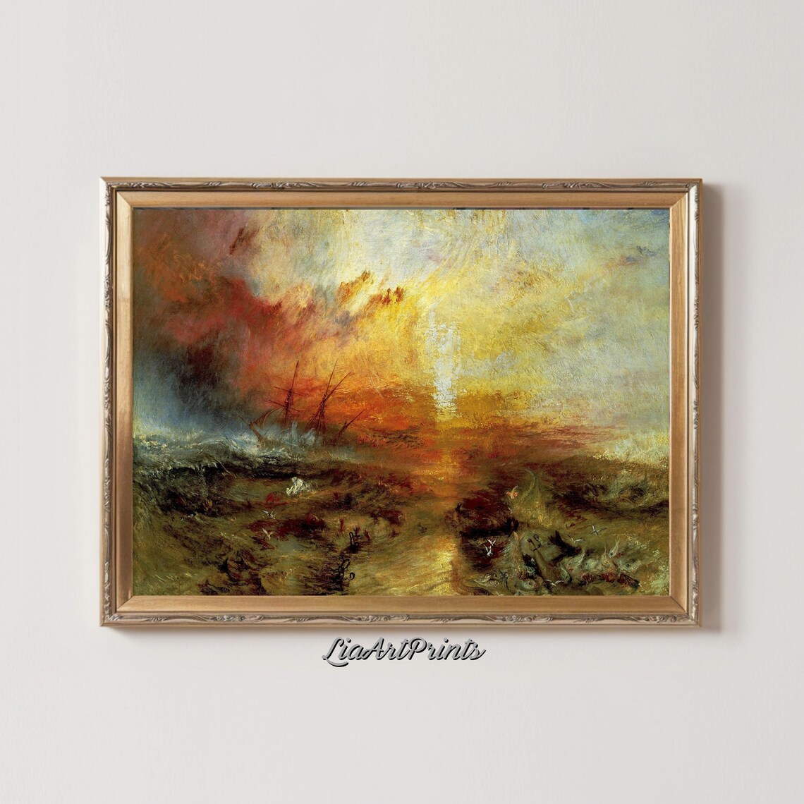 JMW Turner’s The Slave Ship, Romanticism Seascape - Image 2