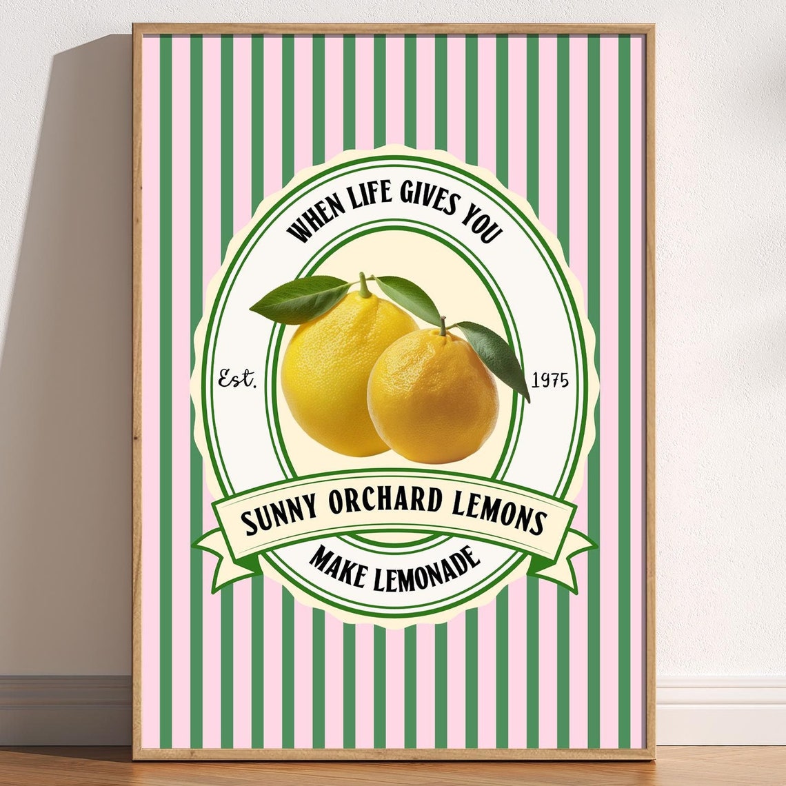Sunny Orchard Lemons Retro Make Lemonade Kitchen Fruit Poster