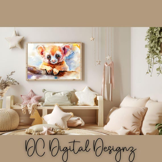 Nursery Wall Art Watercolor Animals Art Nursery Decor Cute Baby Animal Prints Woodland Safari Farm Animals Instant