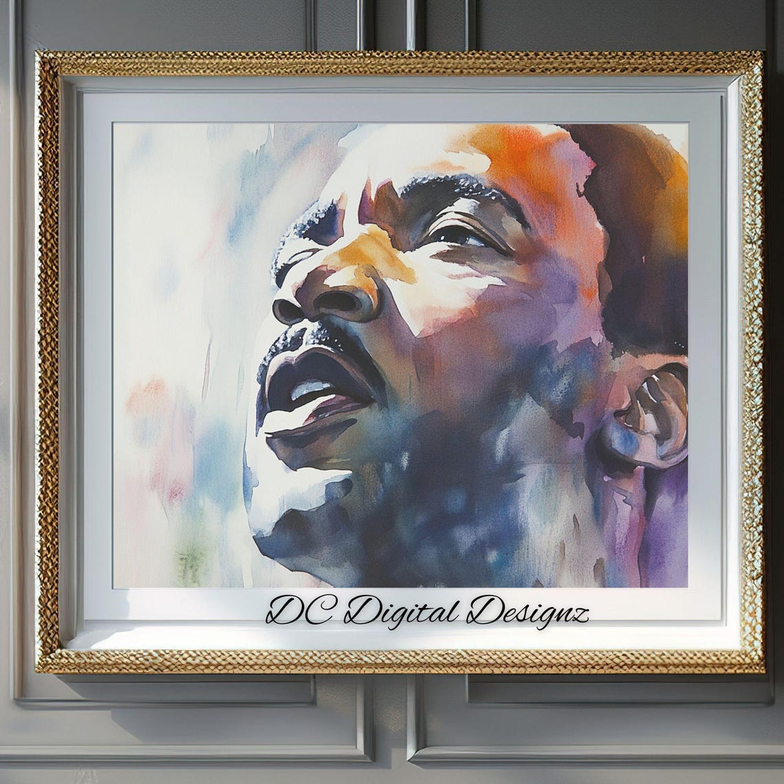 Martin Luther King Jr Watercolor Portrait Civil Rights Poster
