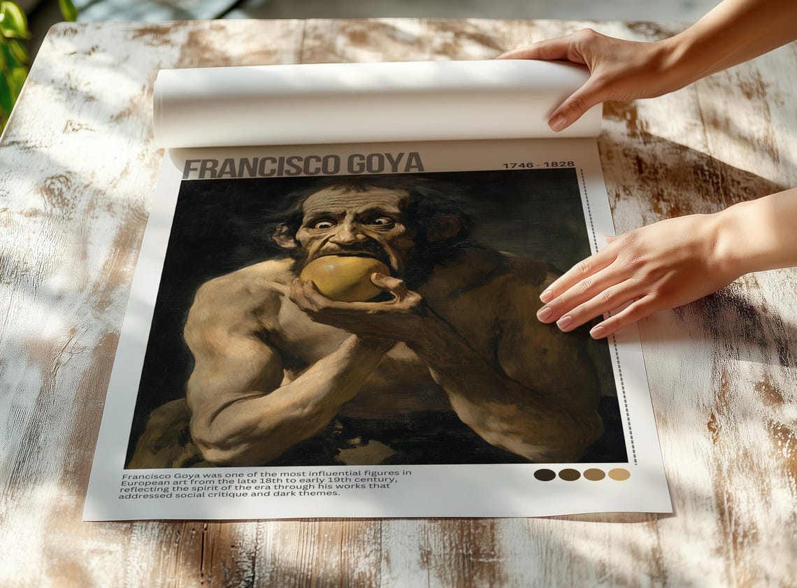 Francisco Goya Saturn Devouring His Son Classic Dark Art Poster