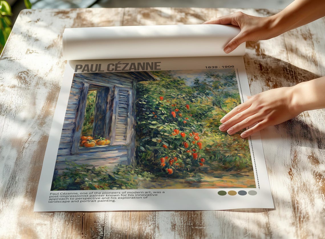 Paul Cezanne Garden Painting Pumpkins Rustic House Art Poster