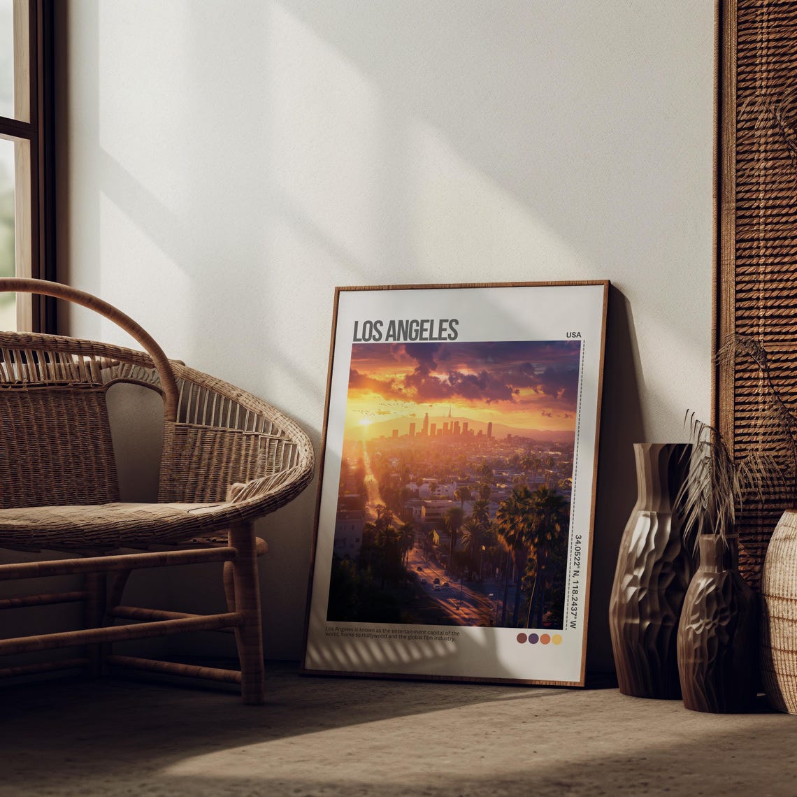 Los Angeles Wall Art Los Angeles Poster California Art Print Los Angeles Skyline Los Angeles Travel Poster Print Wall Art - Image 5