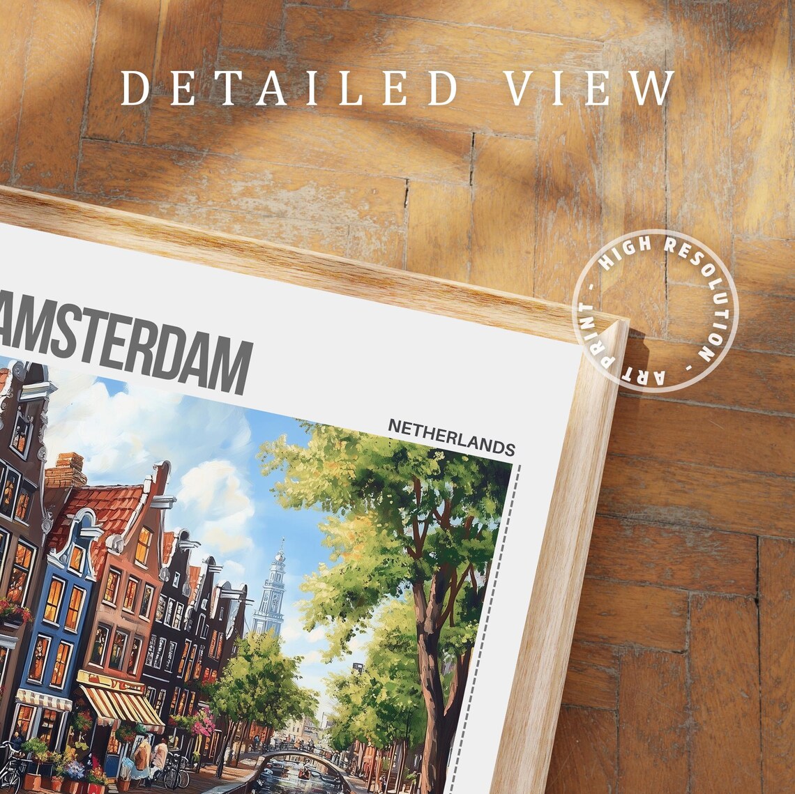 Amsterdam Herengracht Canal Colorful Houses Boat Travel Poster - Image 7
