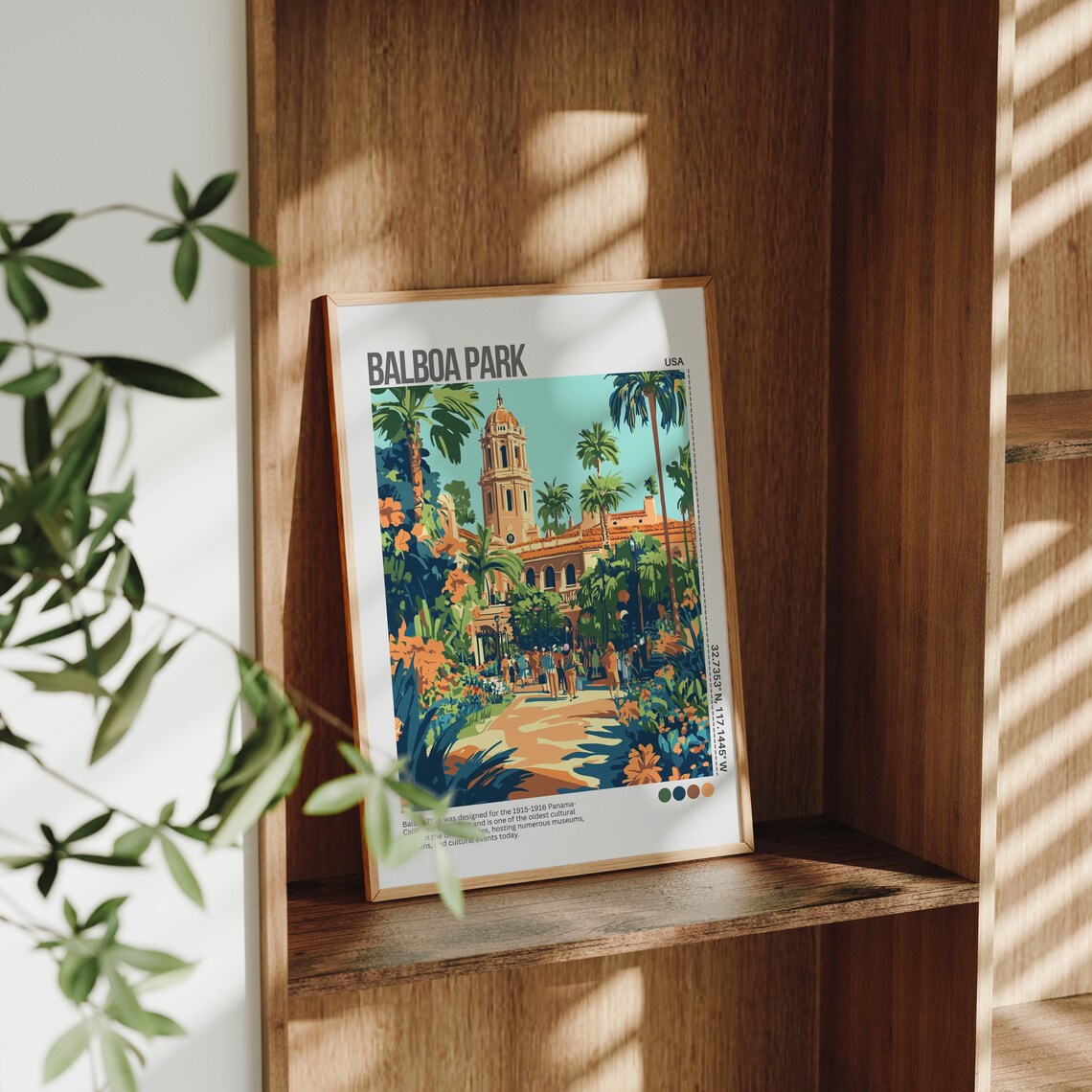 Balboa Park San Diego Spanish Gardens California Travel Poster - Image 3