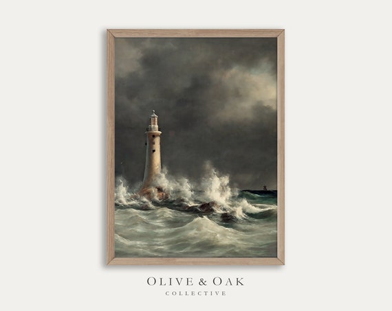Moody Ocean Print, Vintage Seascape Art Print