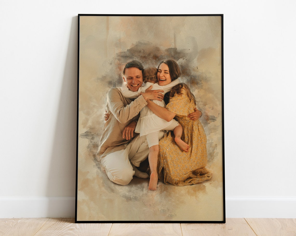 Watercolor Portrait Poster Print, Personalized Gift