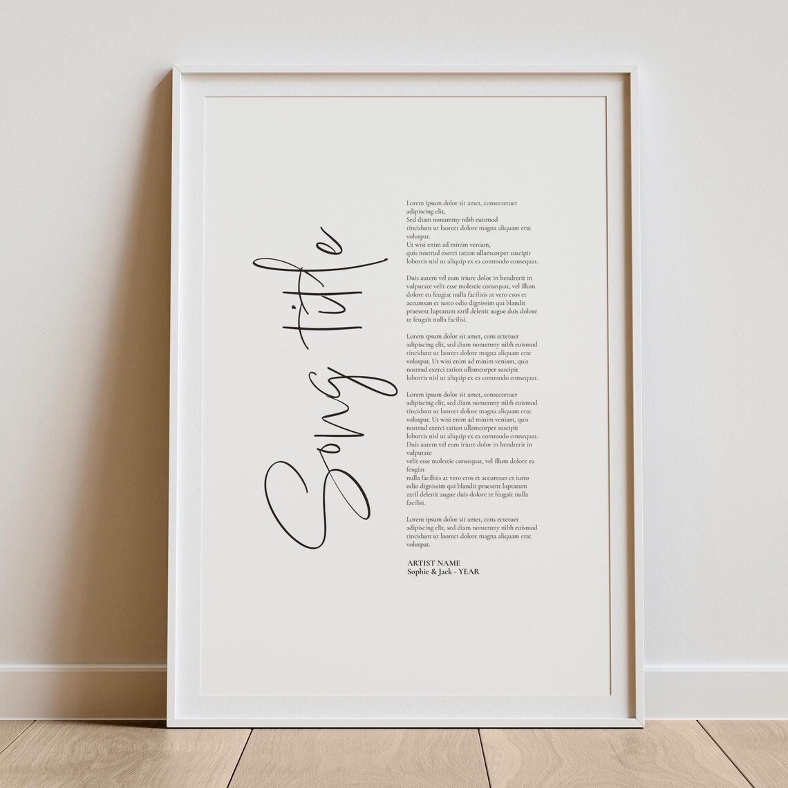Custom Song Lyrics, Elegant Typography Art Print - Image 5