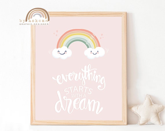 Baby Room Poster Nursery Print Art Neutral Rainbow Print Neutral Rainbow Art Neutral Rainbow Boho Rainbow Art Boho Nursery Print