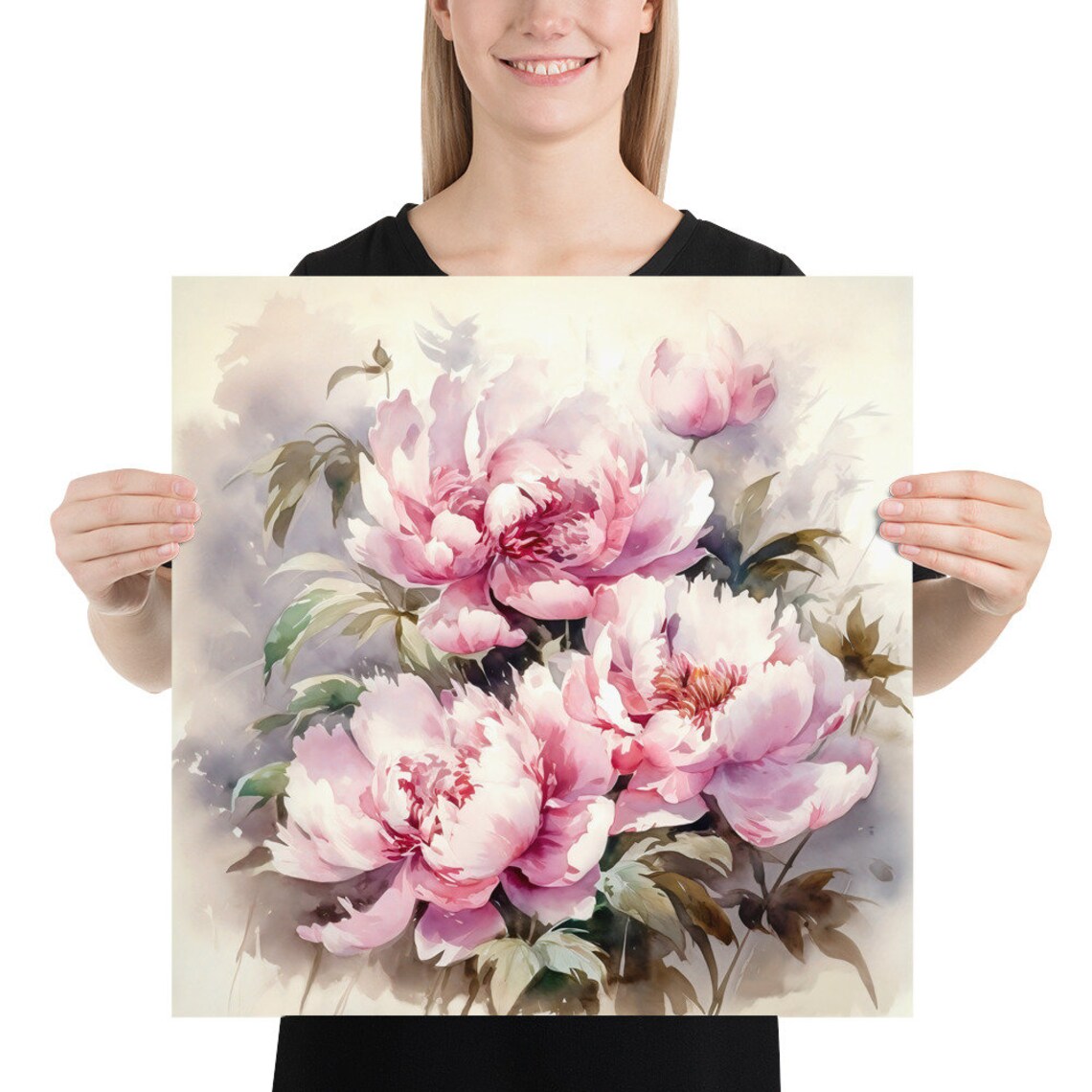 Blush Pink Peonies Watercolor Floral Botanical Romance Art Print - Image 5
