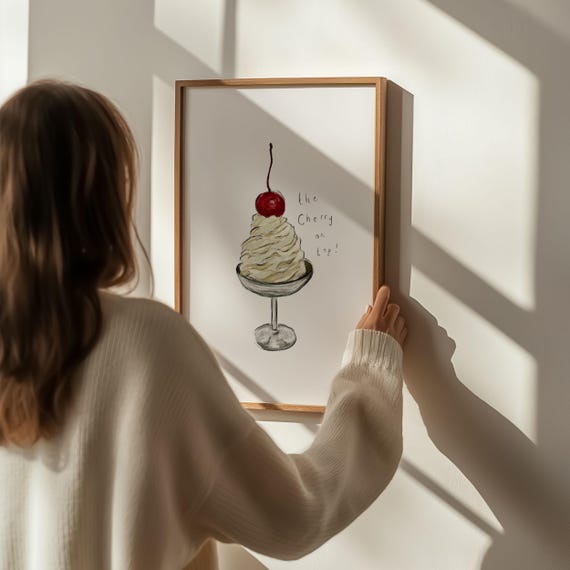Ice Cream Poster, Kitchen Dessert Wall Art