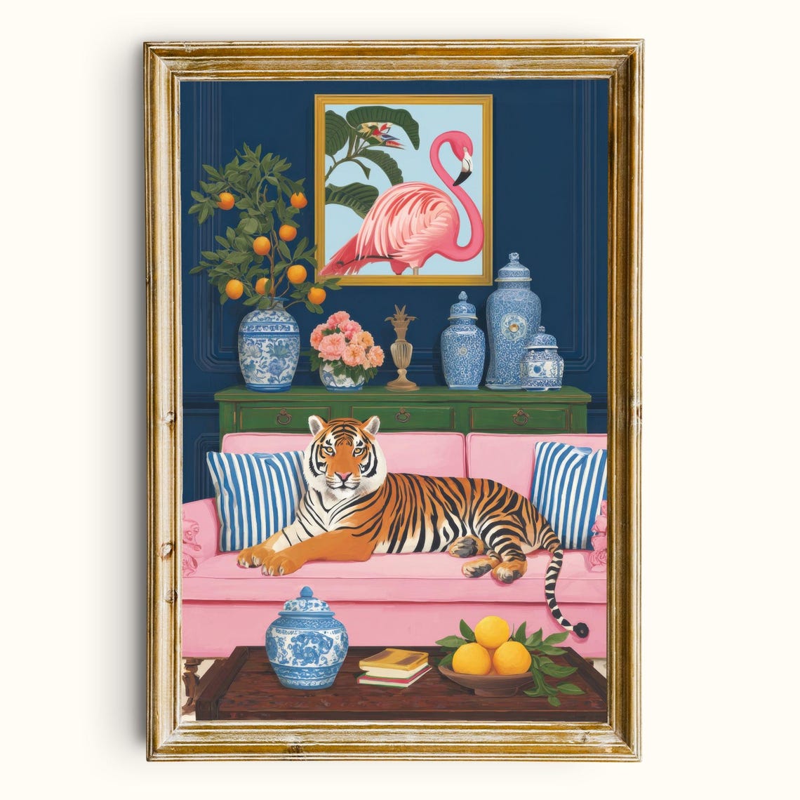 Maximalist Tiger Sofa Art Print