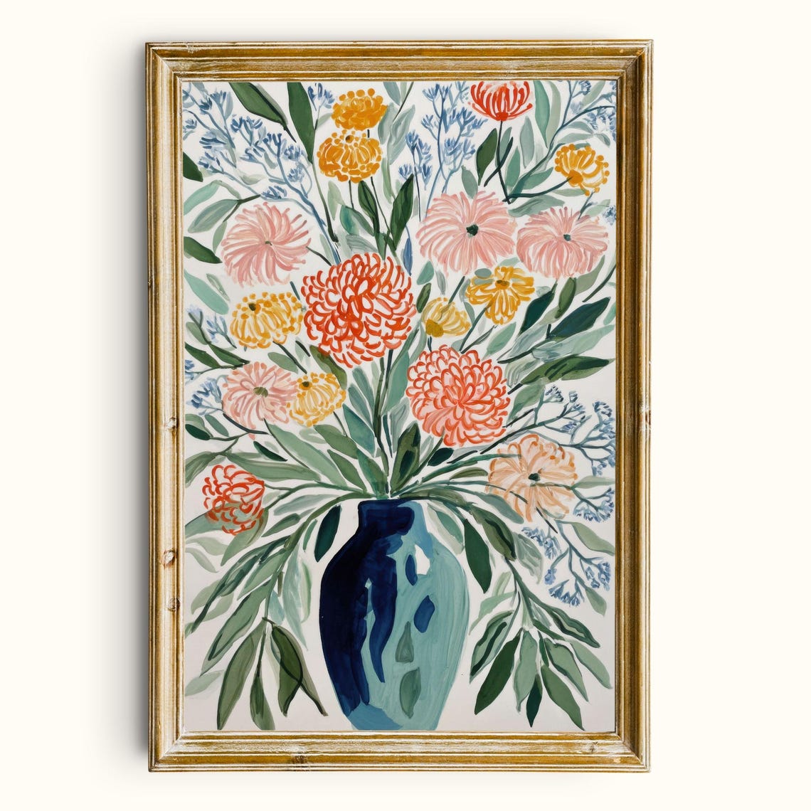 Floral Vase Botanical Art Print