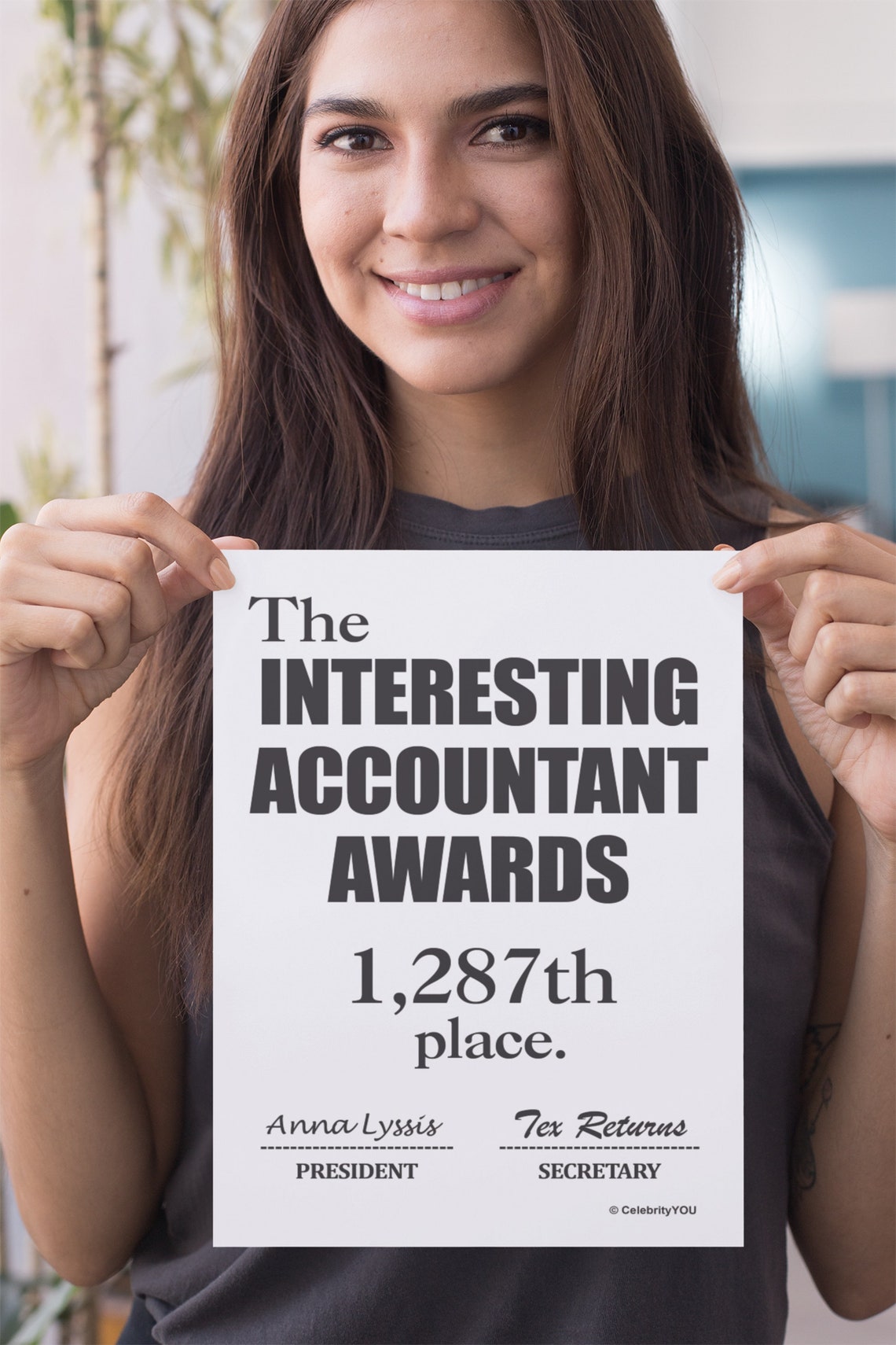 The Interesting Accountant Awards 1287th Place Funny Work Poster - Image 2