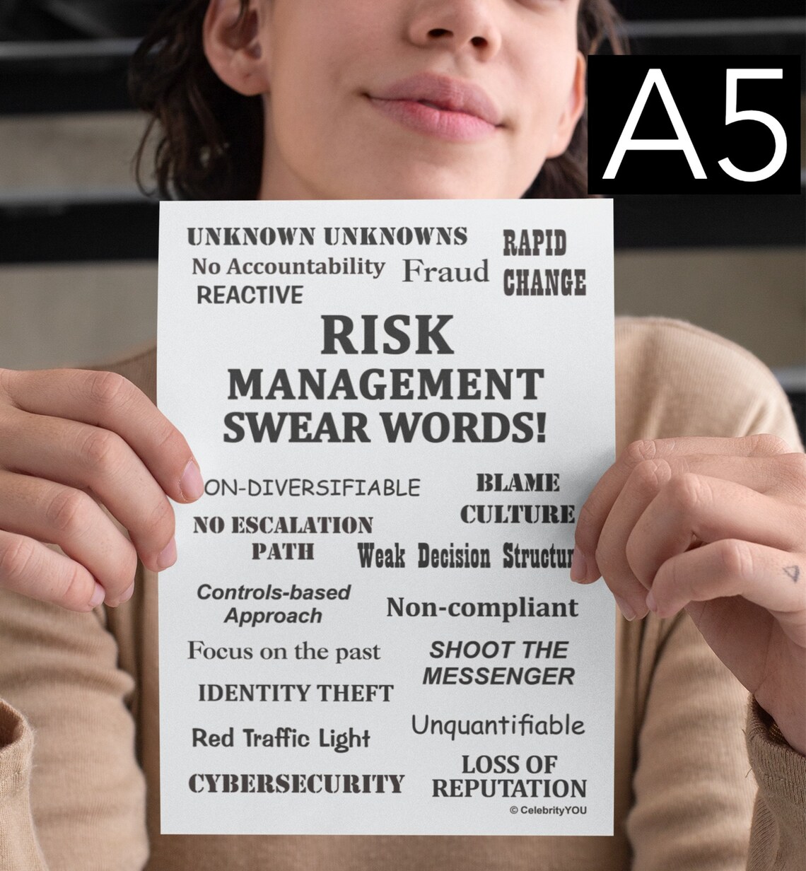 Risk Management Swear Words Humor Art Print - Image 2