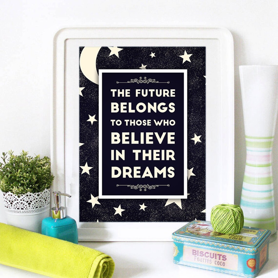 The Future Belongs Starry Night Sky Quote Motivational Poster - Image 2
