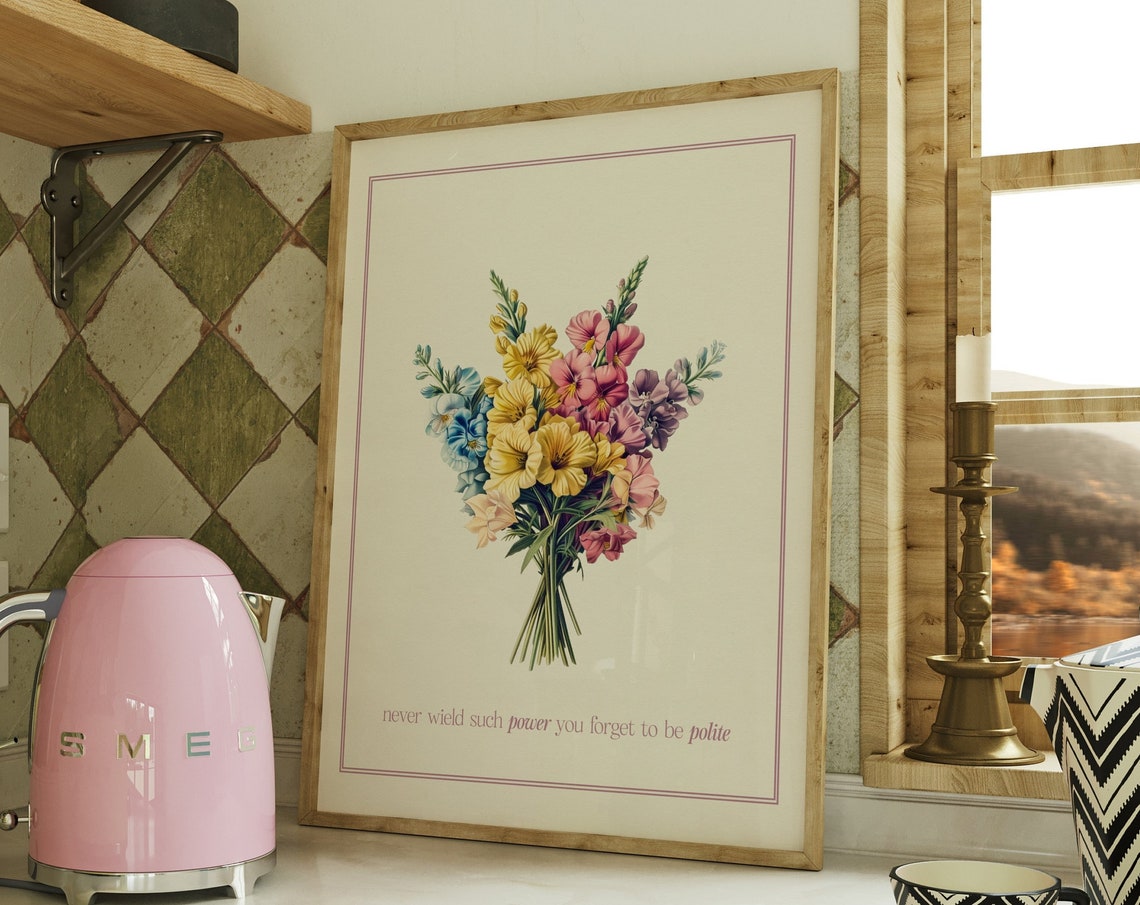 Taylor Swift Marjorie Lyric Botanical Bouquet Quote Wall Art