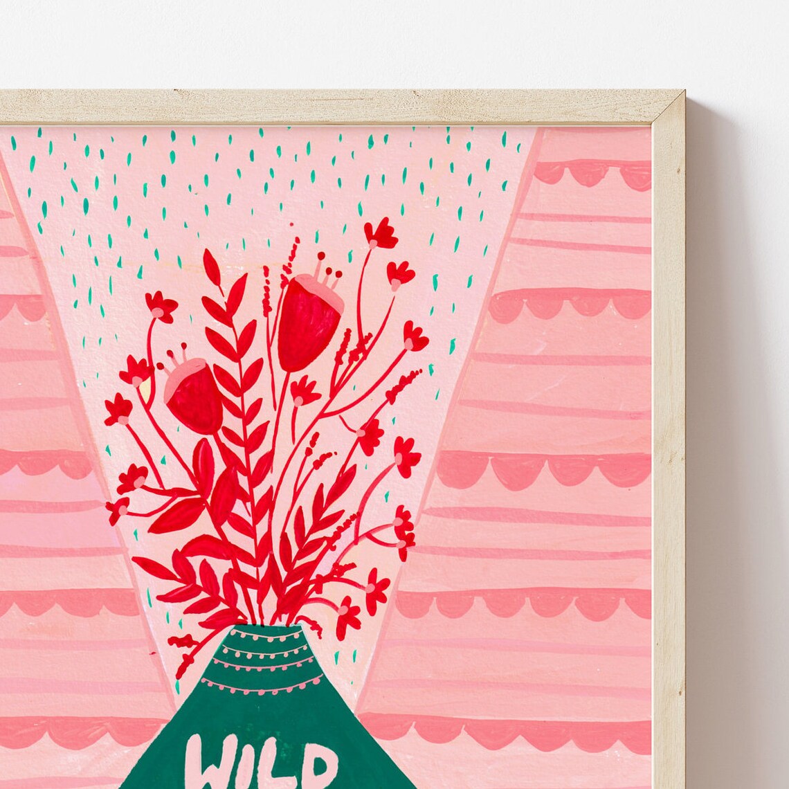 Wild And Free Motivating Quote Botanical Art Print - Image 2