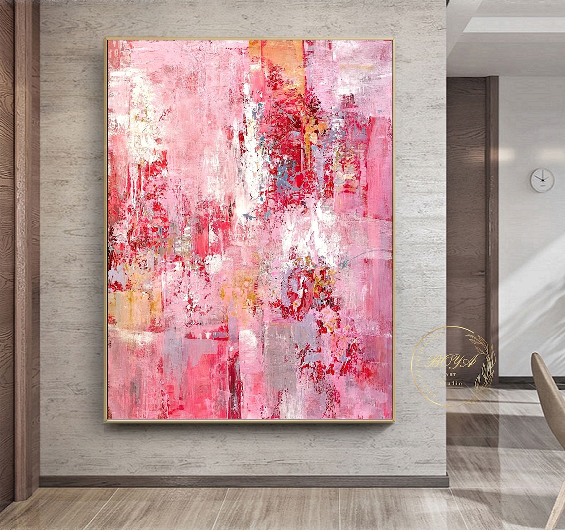 Pink Abstract Painting, Modern Pink Wall Art Print - Image 5