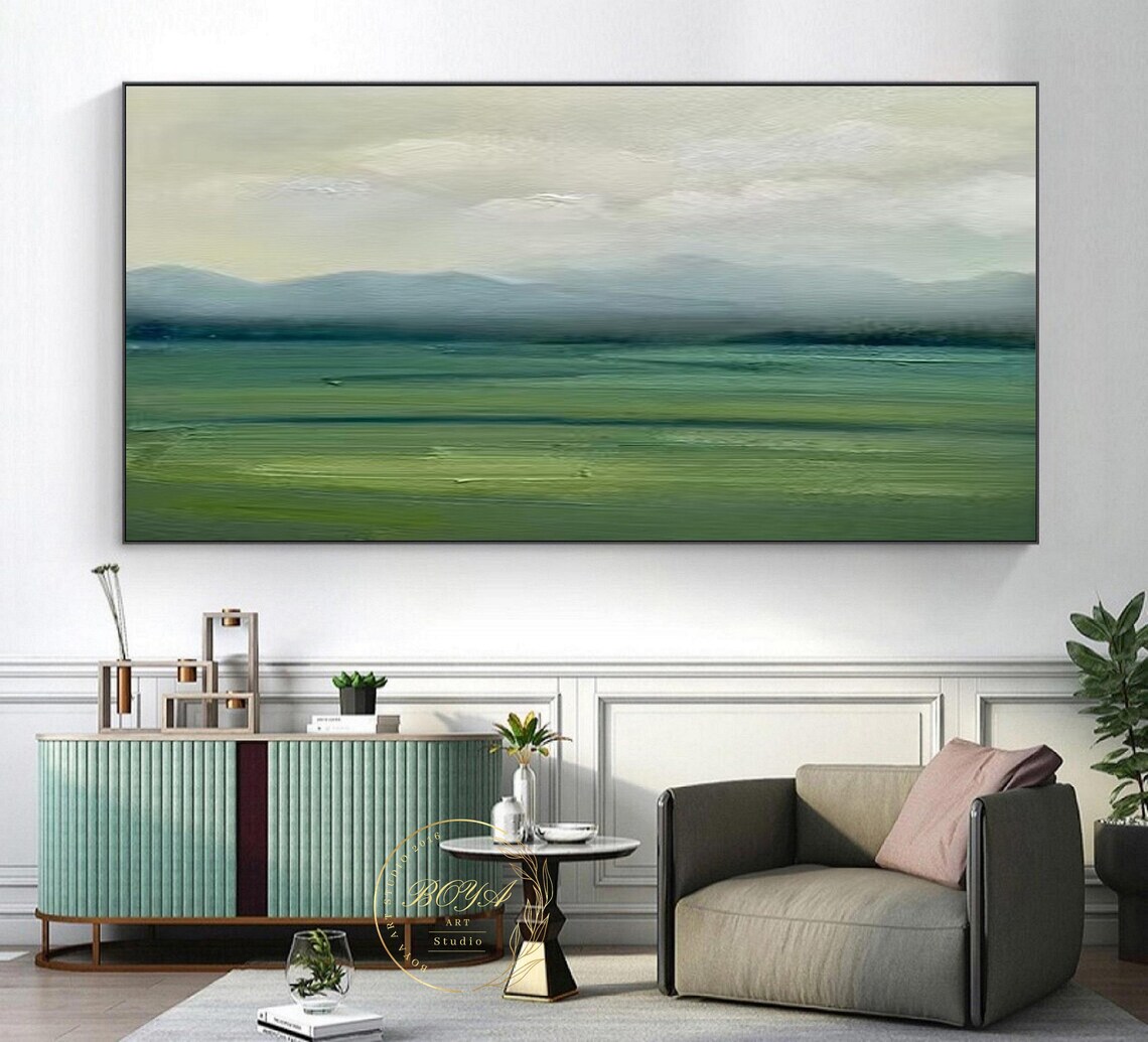 Green Abstract Landscape, Minimalist Art Print - Image 4