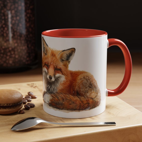 Red Foxes Mug Coffee Tea Nature Present Gift Birthday Holiday Vacation Beautiful Mugs Popular Trending Colored