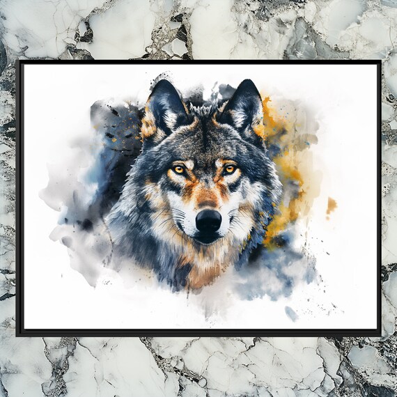 Majestic Wolf Canvas Wall Art Wildlife Decor Nature Lover Gift Animal Painting For Living Room Rustic Style Display