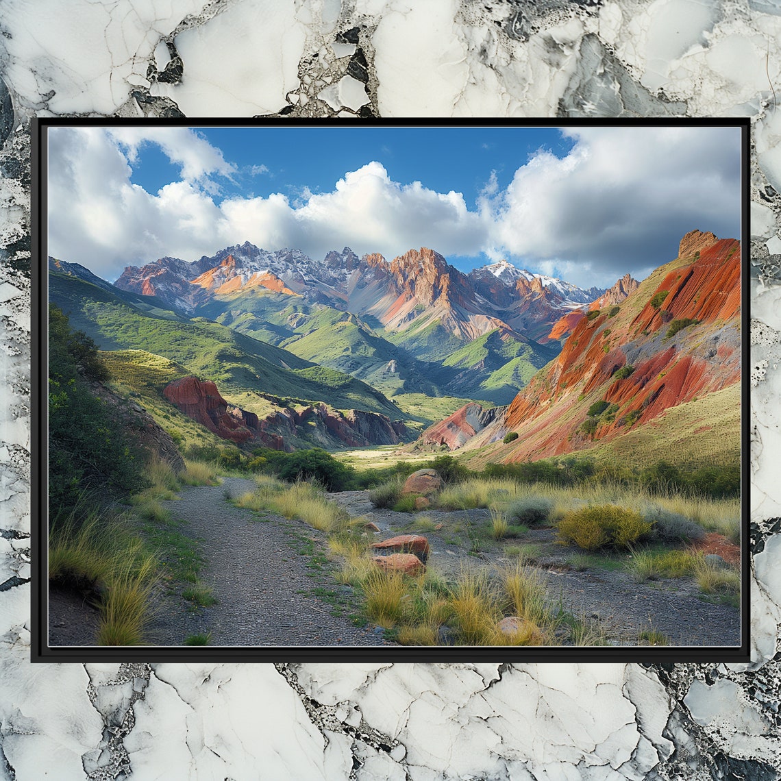 Argentina Colorful Andes Mountain Valley Landscape Canvas Art Poster