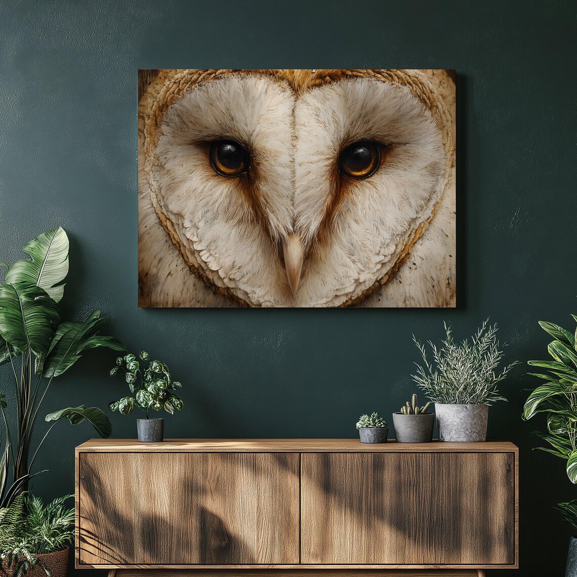 Barn Owl Close Up Feather Detail Realistic Wildlife Art Poster