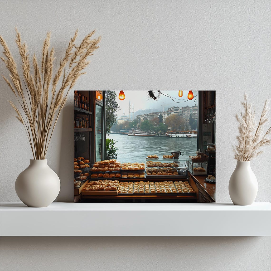 Istanbul Turkish Pastry Shop Bosphorus View Photograph Poster