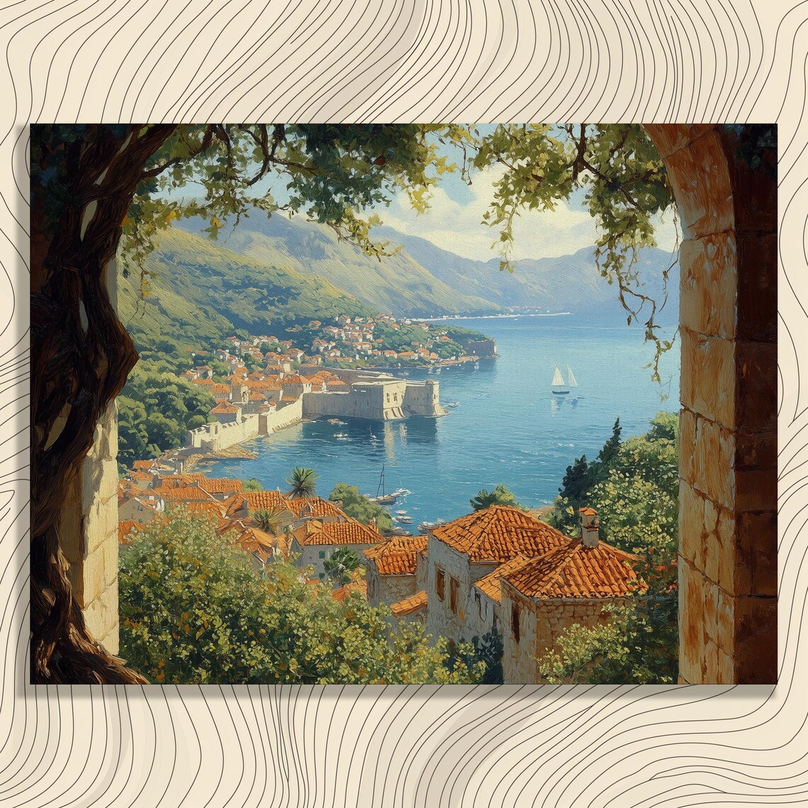 Croatia Scenery, Dubrovnik Old Town Travel Poster