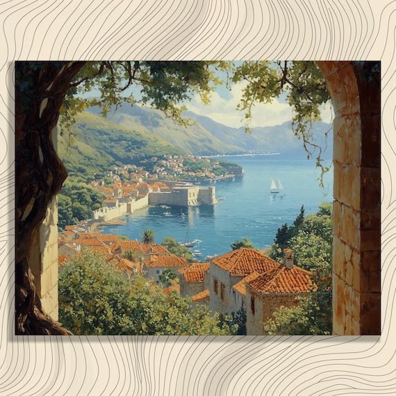 Croatia Scenery, Dubrovnik Old Town Travel Poster